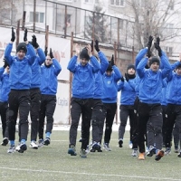 Левски тренира на стадиона в Севлиево